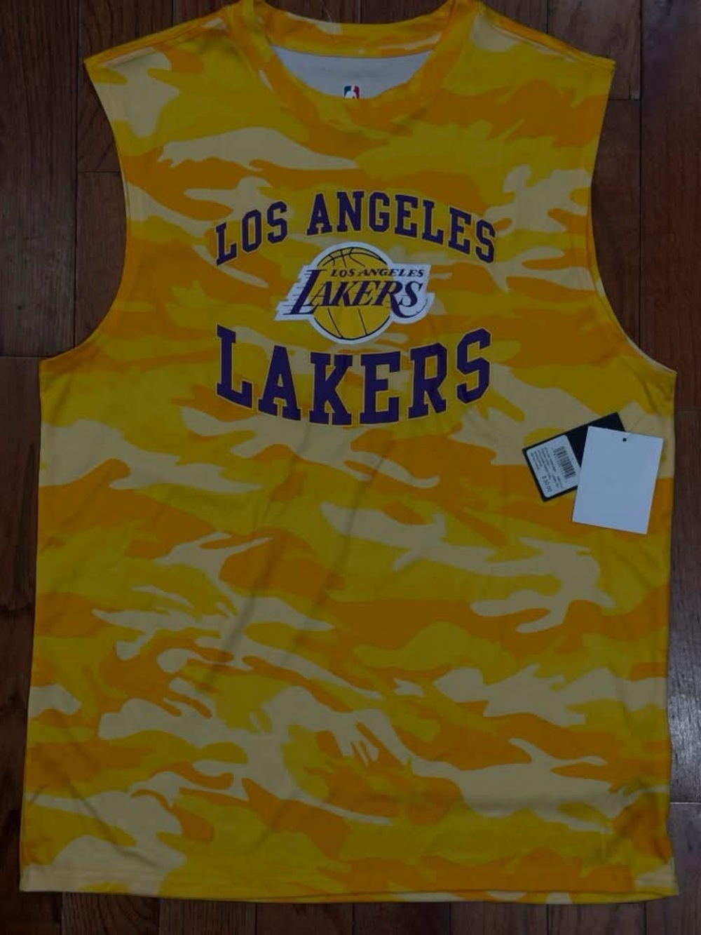 NBA Los Angeles Lakers Yellow Camo Tank Top with Purple Logo